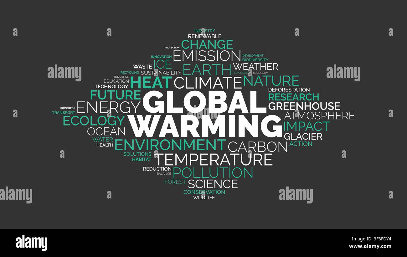 Global Warming and Climate Change Word Cloud Concept Vector Illustration Stock Vector