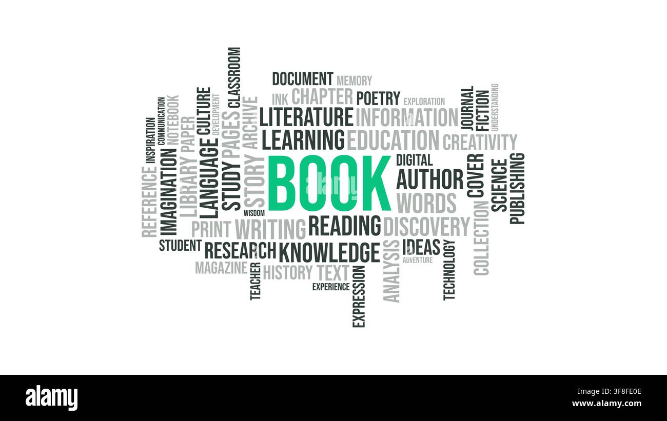 Book and Education Typography Word Cloud Vector Design Stock Vector