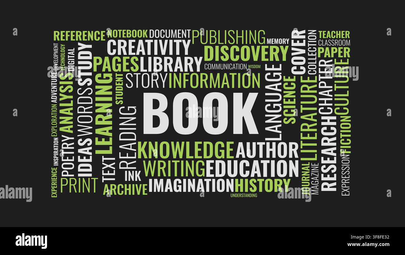 Book and Education Word Cloud Vector Graphic Stock Vector