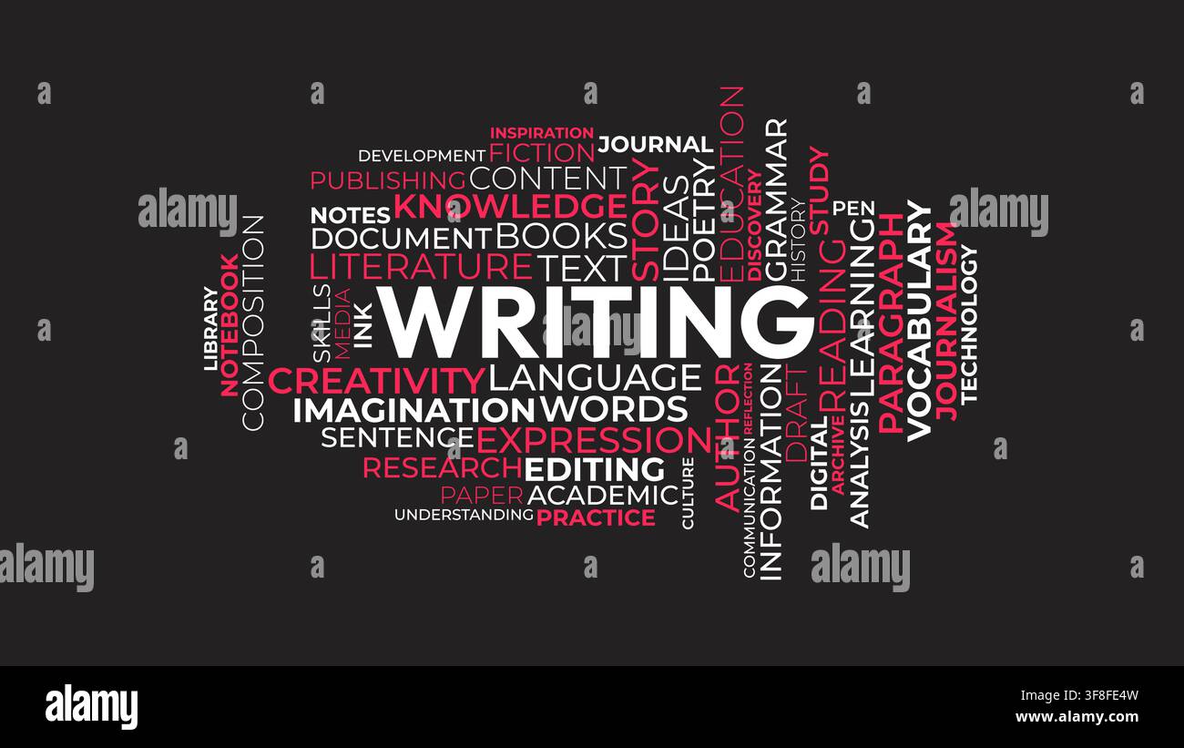 Writing Typography Word Cloud Concept Vector Illustration Stock Vector