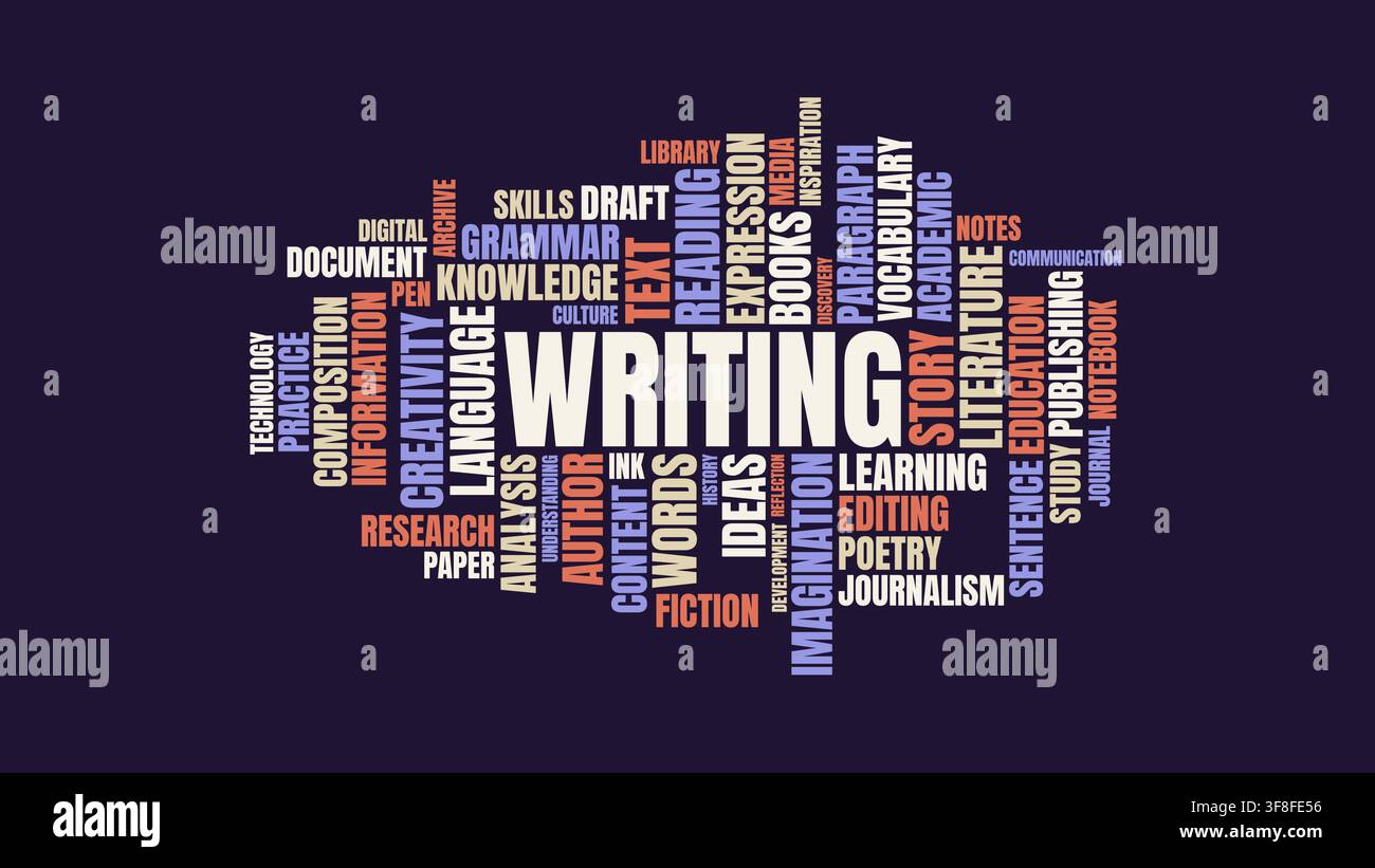 Writing Word Cloud Concept Typography Vector Illustration Stock Vector