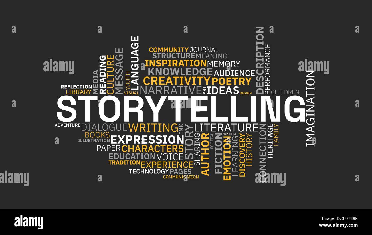 Storytelling Word Cloud Concept Vector Graphic Stock Vector