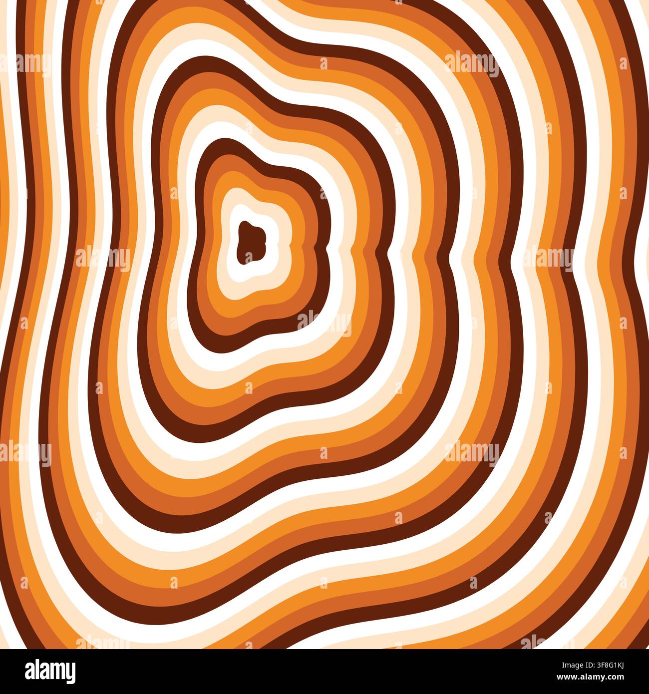 Abstract Orange Brown Wavy Concentric Circle Vector Illustration Stock Vector
