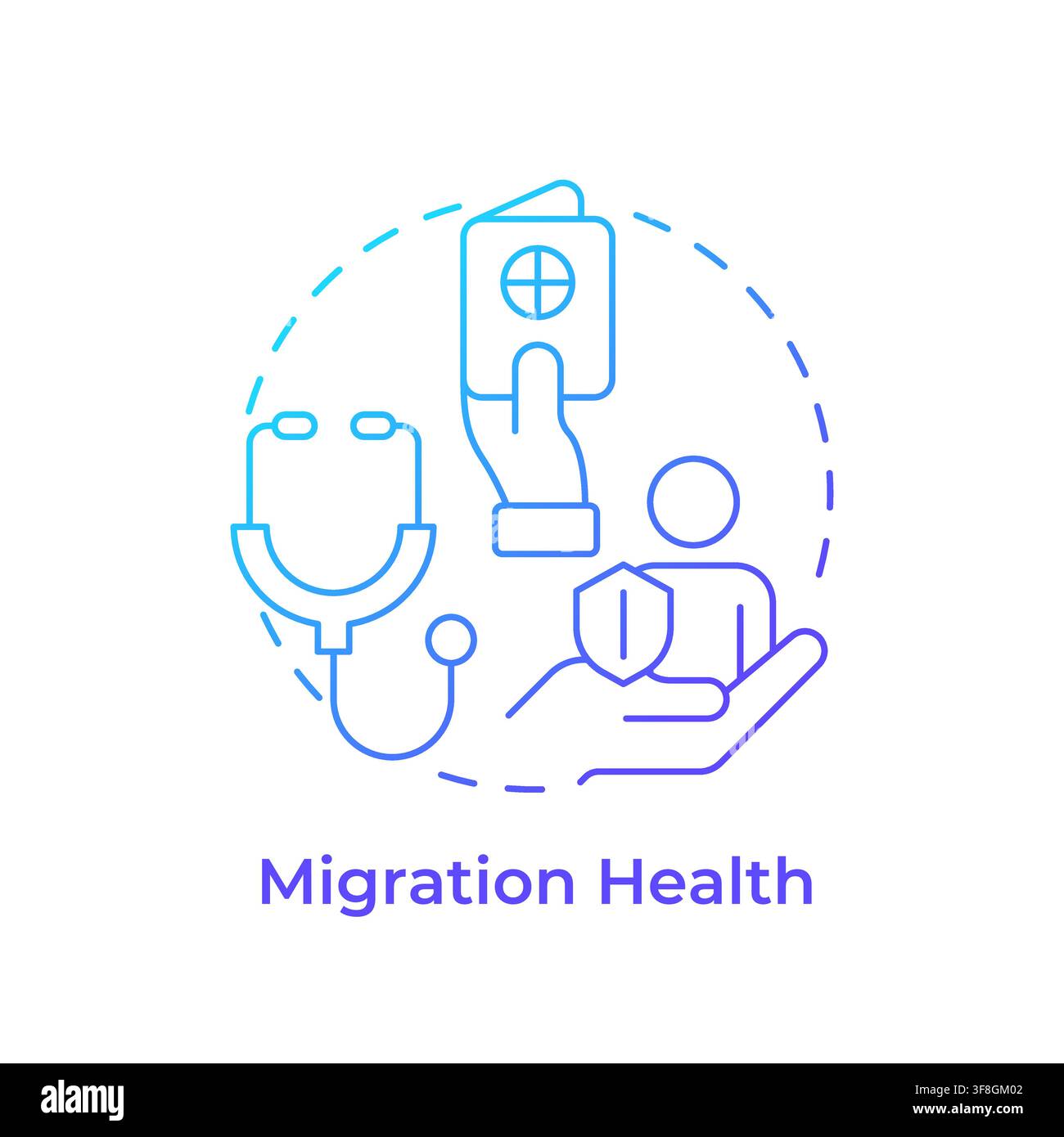 Migration health blue gradient concept icon Stock Vector