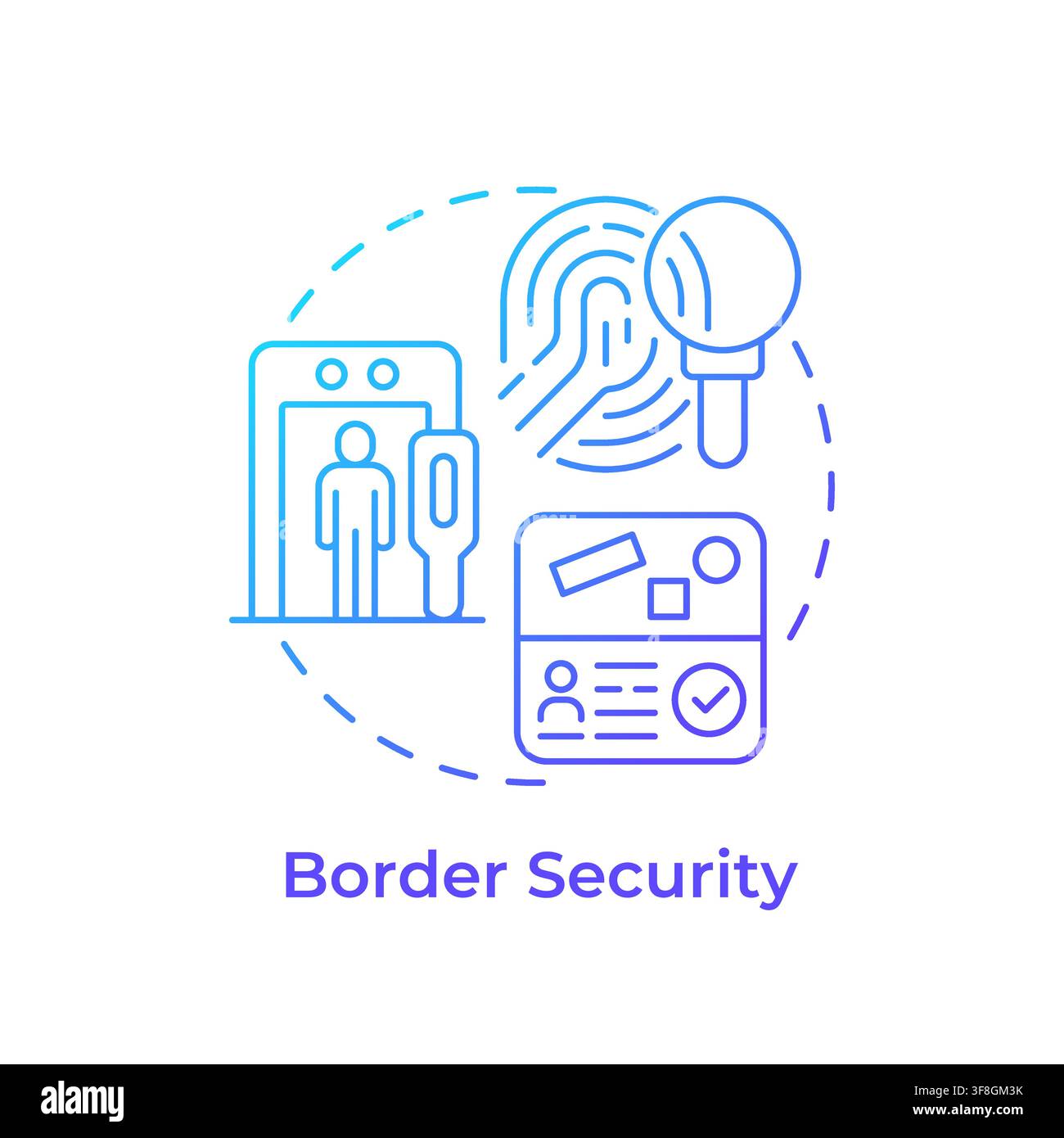 Border security blue gradient concept icon Stock Vector