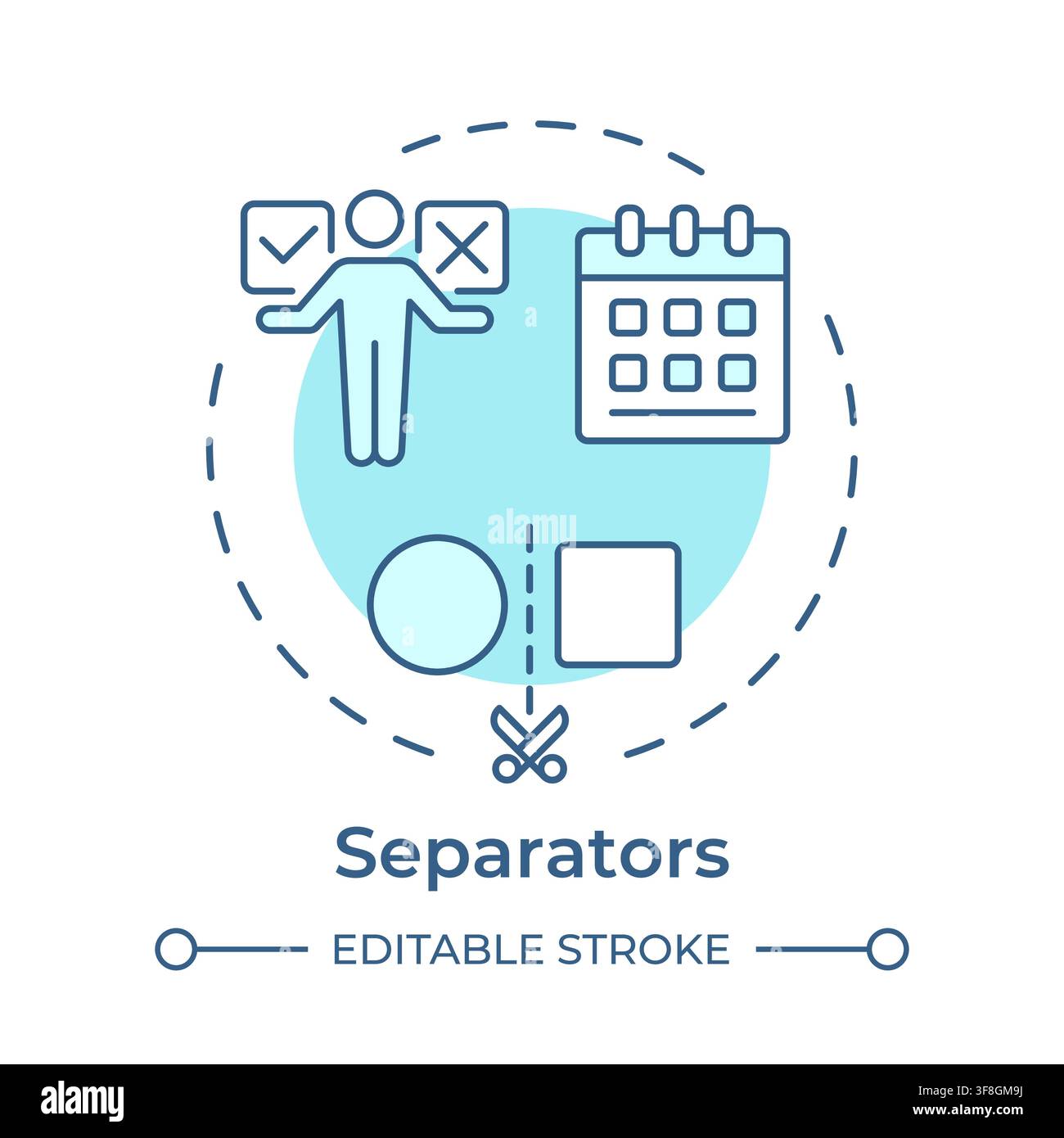 Separators soft blue concept icon Stock Vector