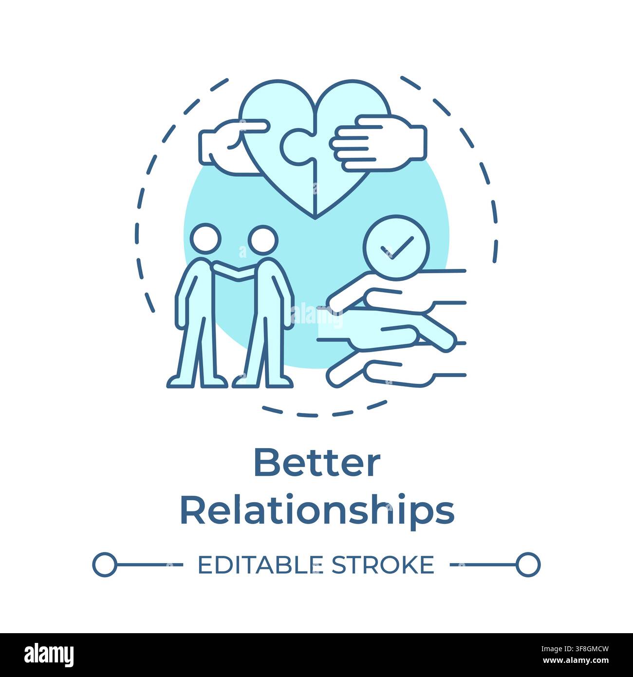 Better relationships soft blue concept icon Stock Vector