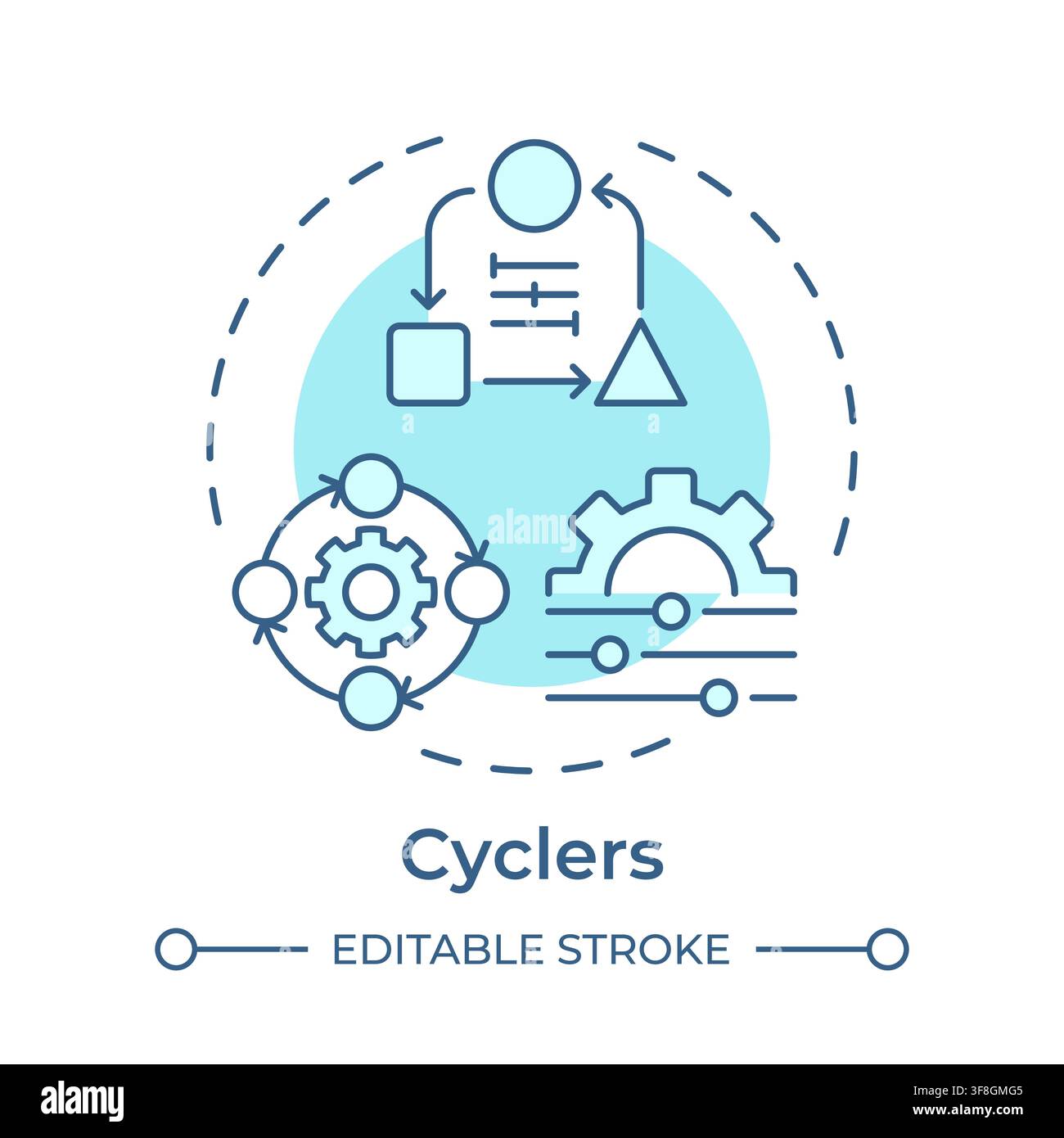 Cyclers soft blue concept icon Stock Vector