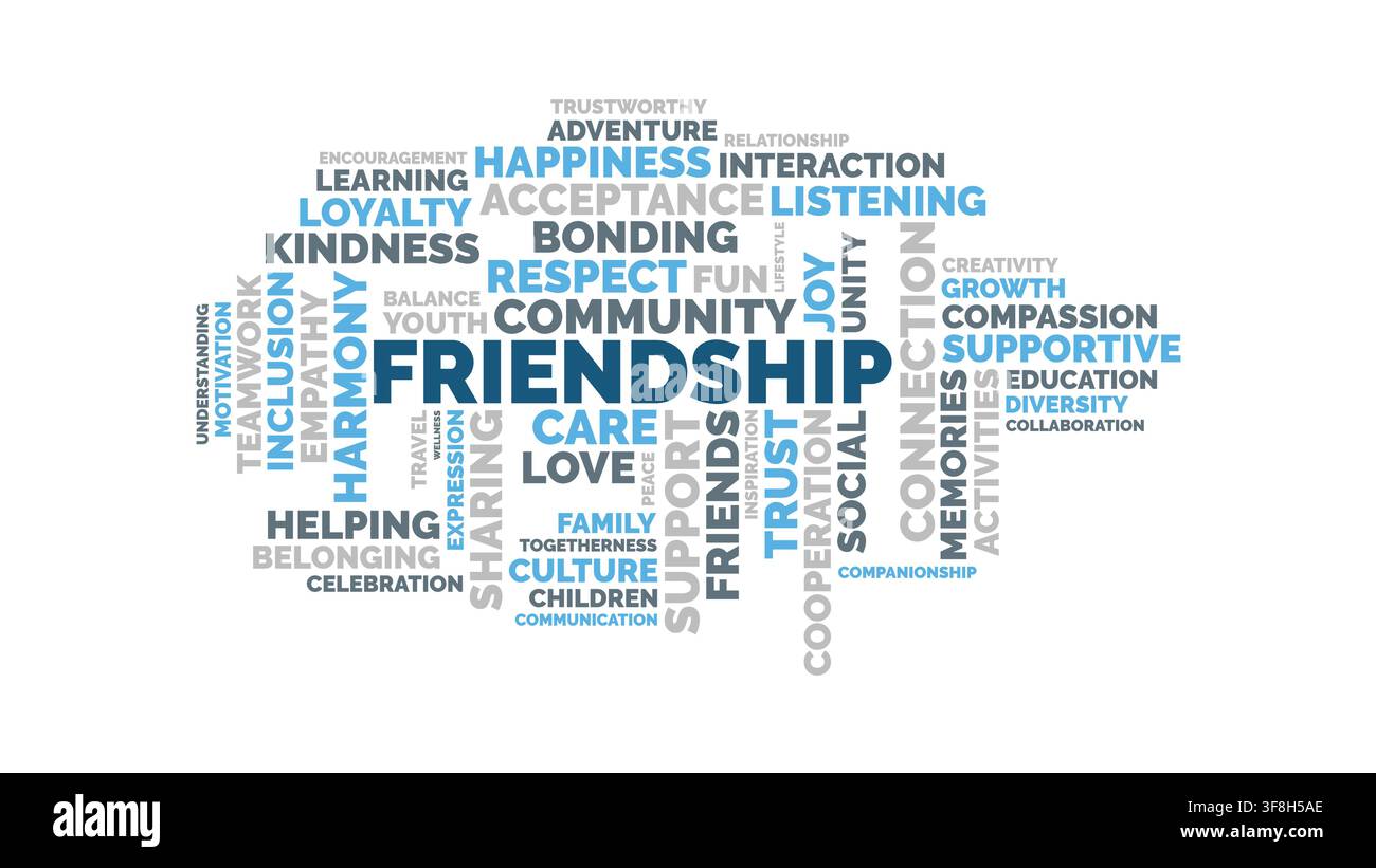 Friendship and Community Word Cloud Vector Illustration Stock Vector