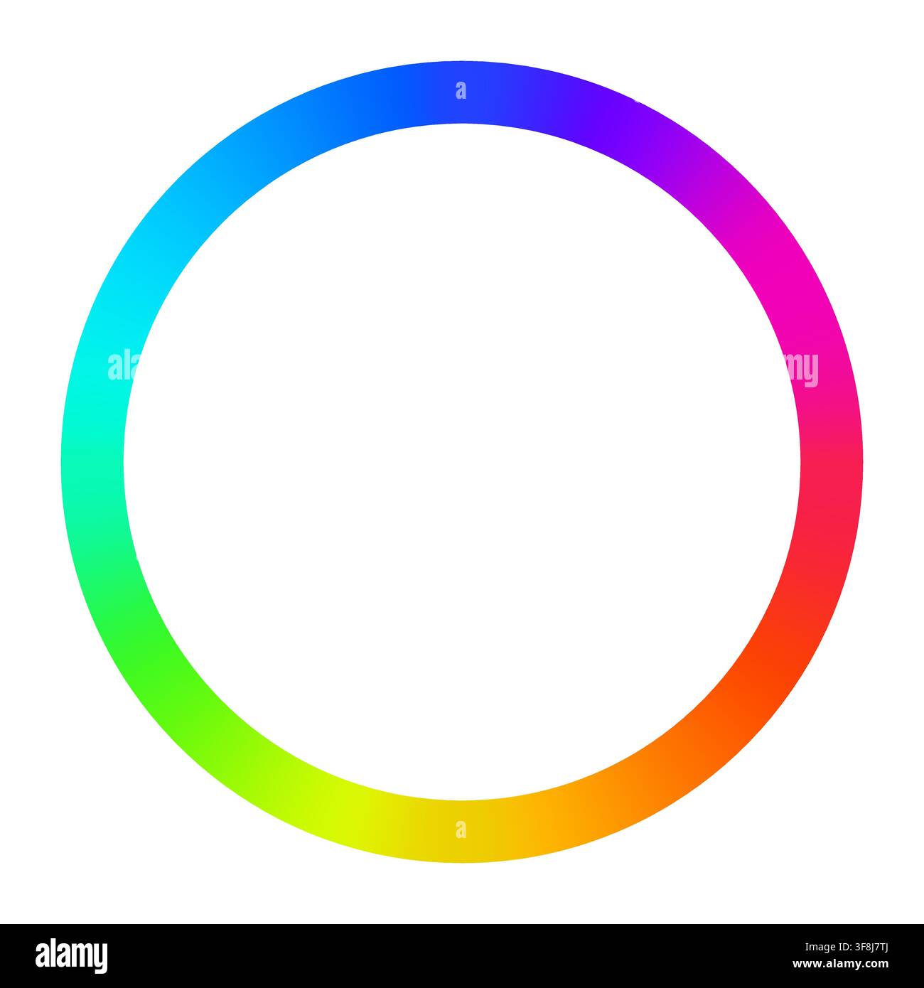 Colorful Gradient Circle Ring Isolated on White Background, Rainbow Spectrum Frame for Loading Indicator, Progress, Technology, Interface, Social Medi Stock Vector