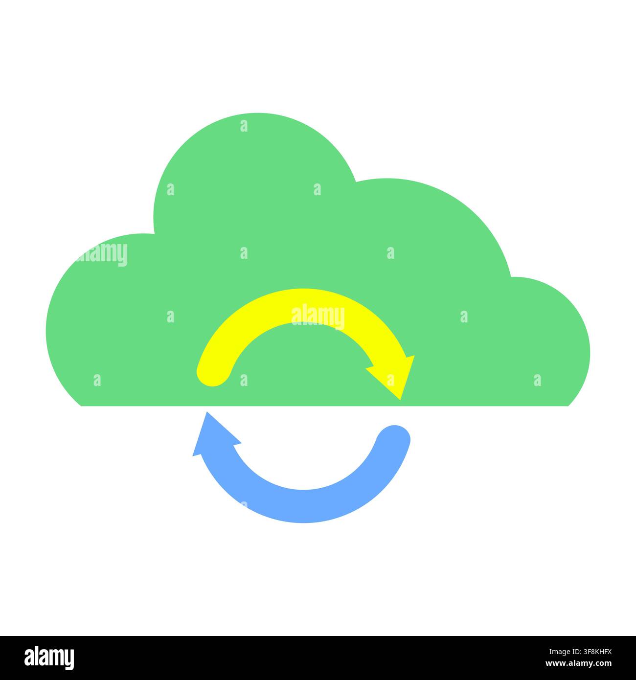 Cloud Synchronization and Circular Data Transfer for Cloud Computing Technology and Online Storage Icon Stock Vector