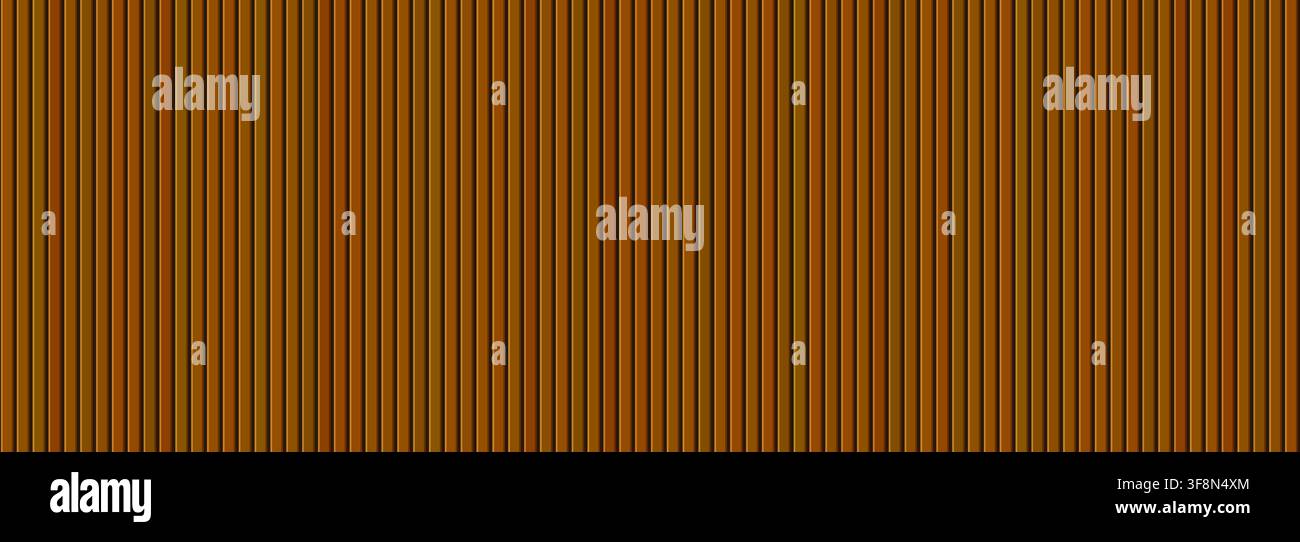 Wooden panel wall seamless pattern. Vertical wood slat divider background. Oak plank board cladding surface with gaps. Rustic timber batten texture backdrop for interior decor. Vector Stock Vector