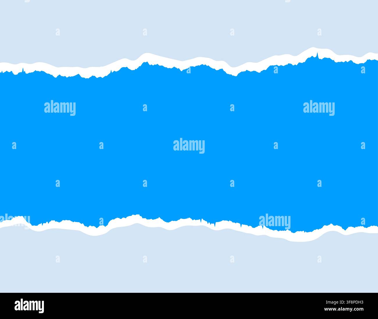 Torn paper border creating copy space on blue Stock Vector