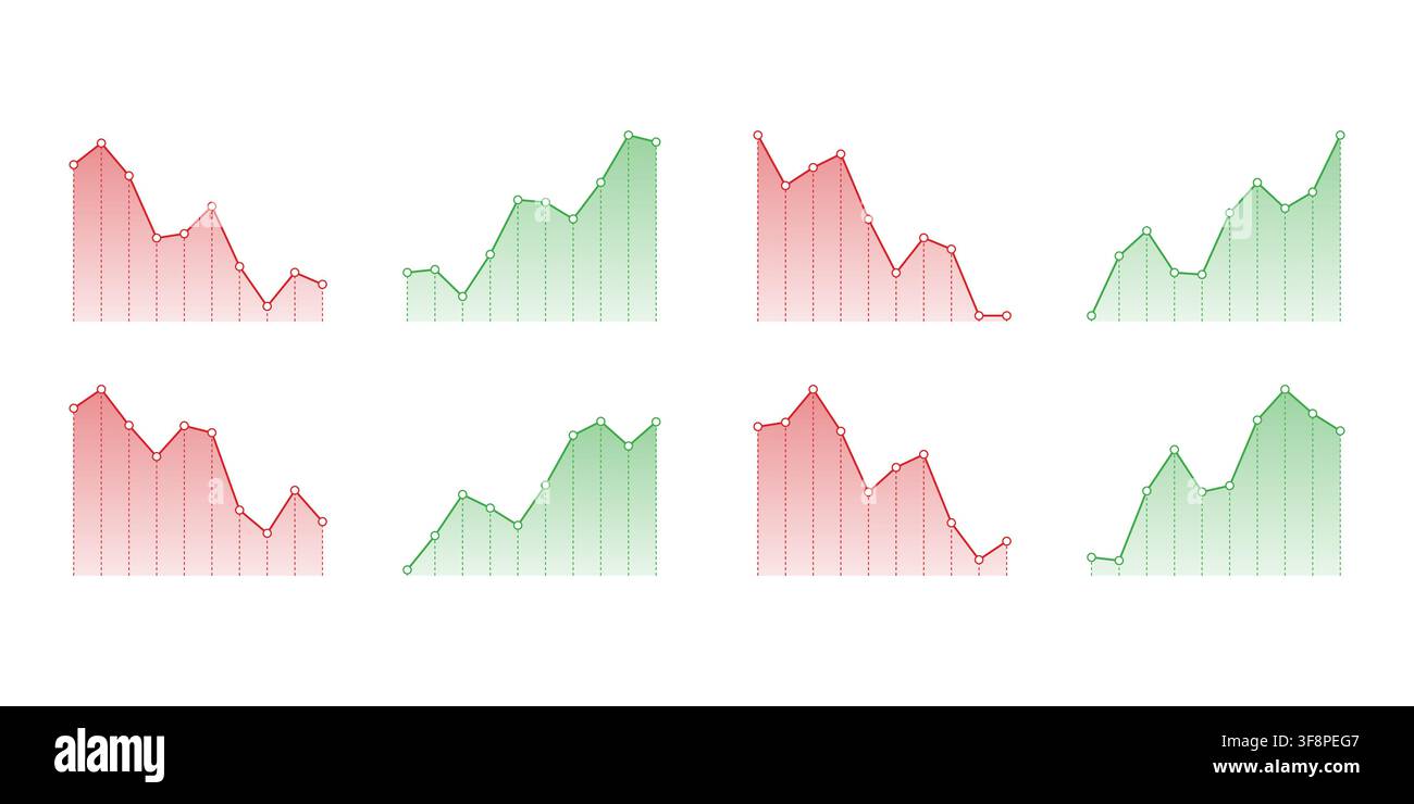 Financial data visualization showing market trends graphs Stock Vector