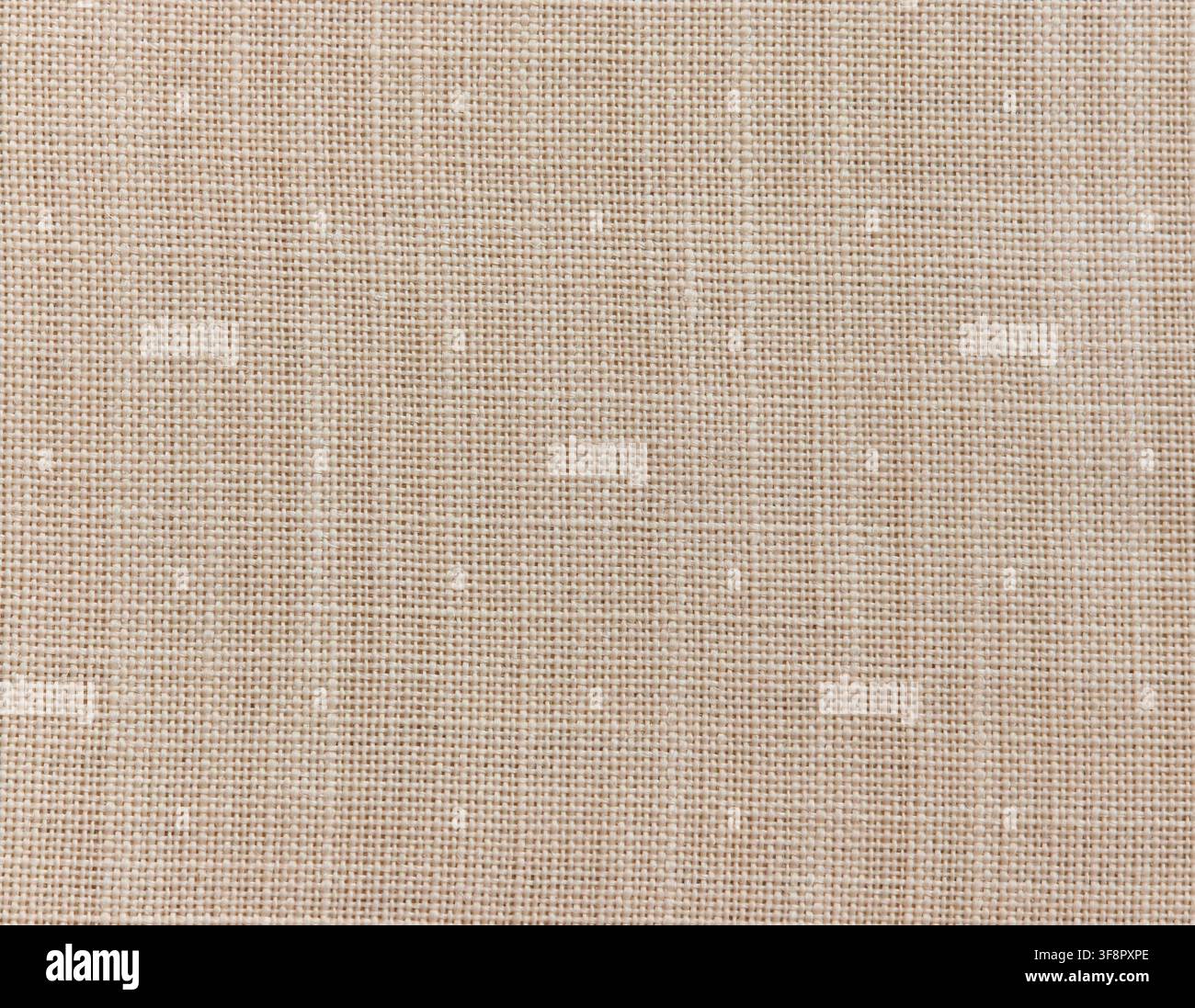 Light beige linen fabric texture seamless background cloth pattern Stock Photo