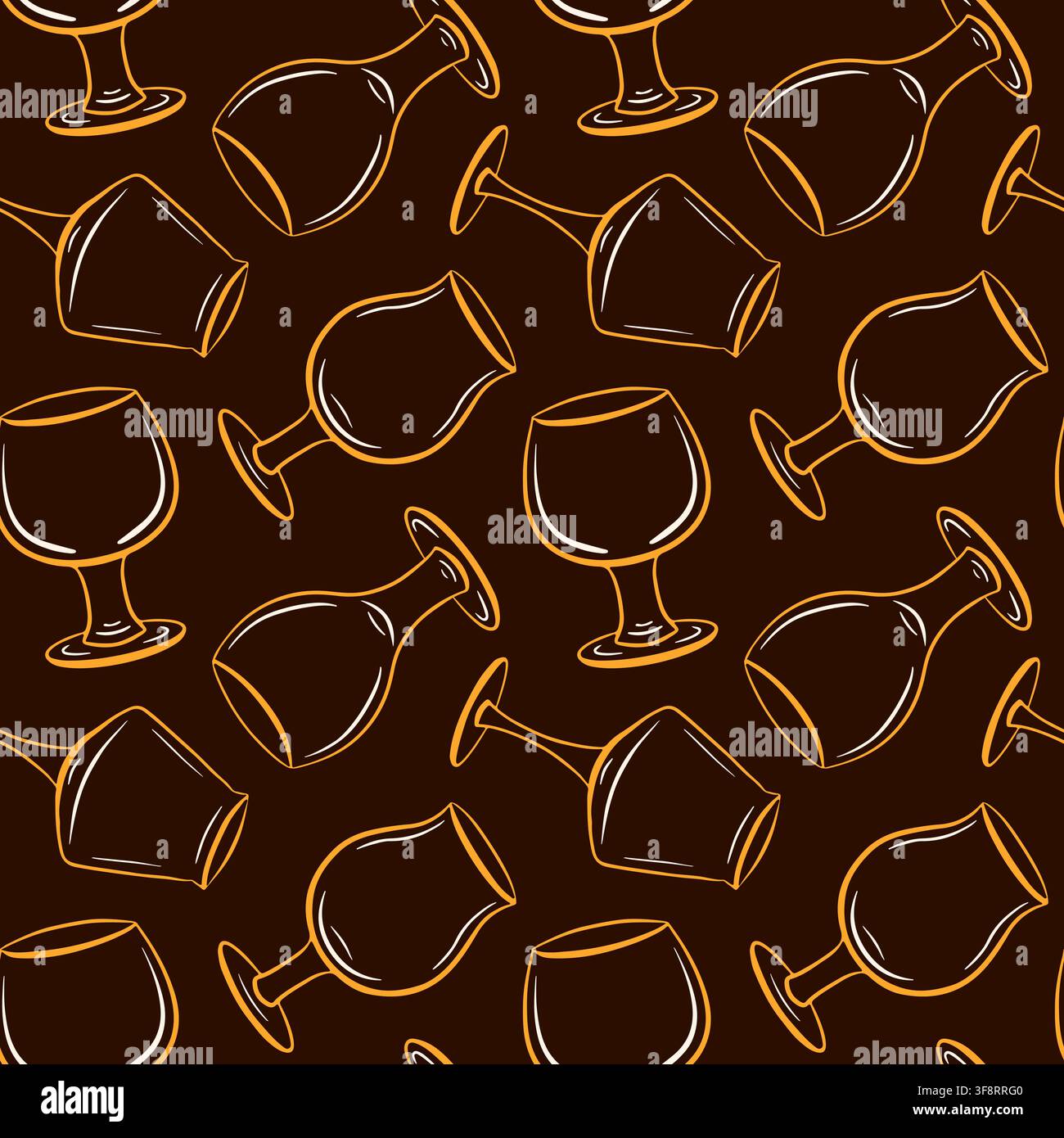 Seamless beer glass and pint mug pattern in golden line art on dark brown background, beverage celebration and pub culture theme, decorative vector Stock Vector