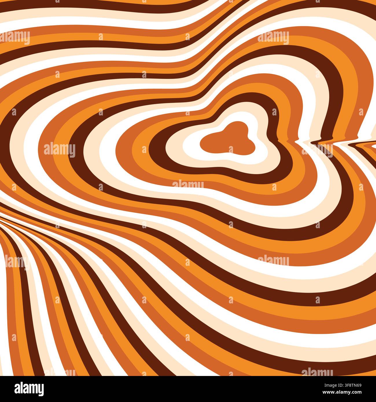 Retro brown abstract wavy distorted line background vector illustration Stock Vector