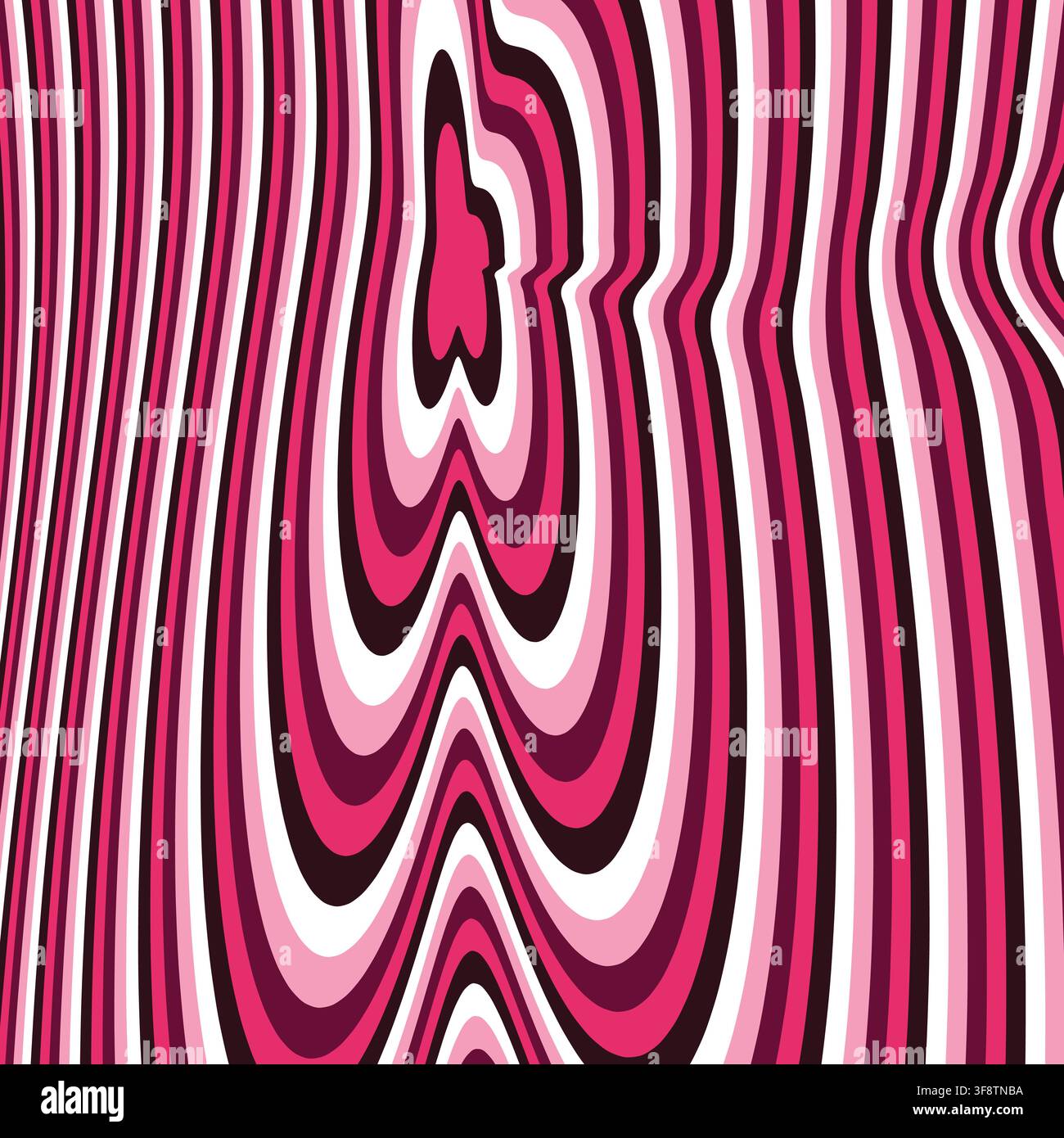 Pink abstract distorted wavy stripes background vector illustration Stock Vector