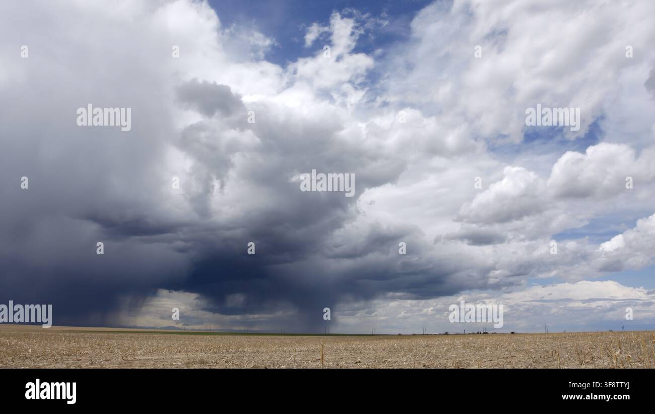 Dramatic Thunderstorm over Colorado Plains Stock Photo