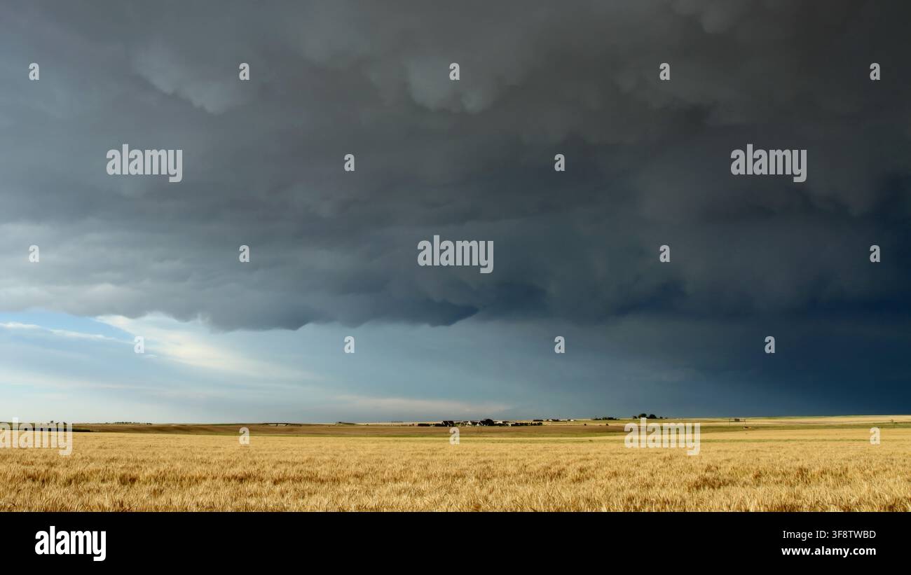 Dramatic Thunderstorm over Colorado Plains Stock Photo