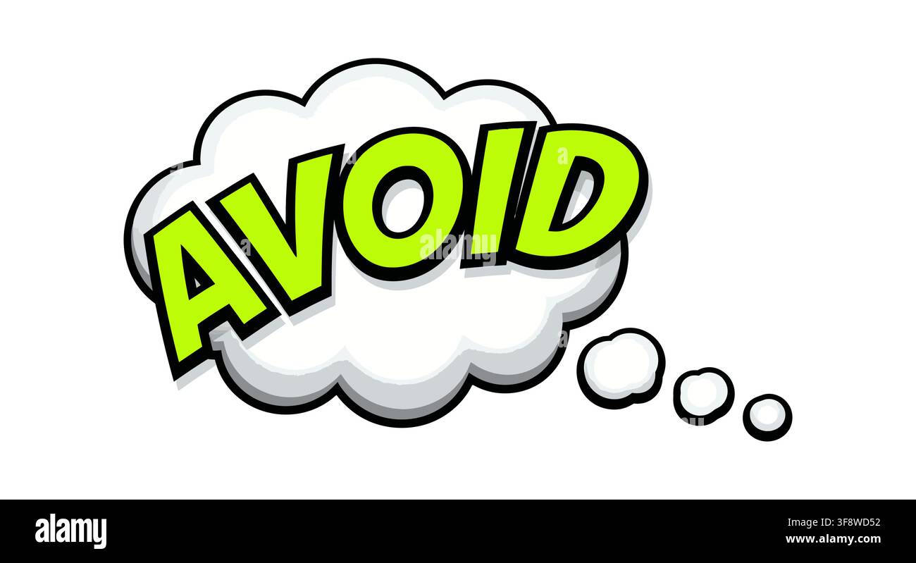Avoid Comic Book Style Text Thought Bubble Pop Art Graphic Expression Vector Stock Vector
