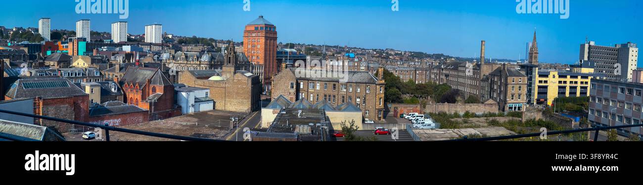 Dundee city centre panorama showing rooftops, landmarks and the urban skyline in Dundee, Scotland, UK. Stock Photo