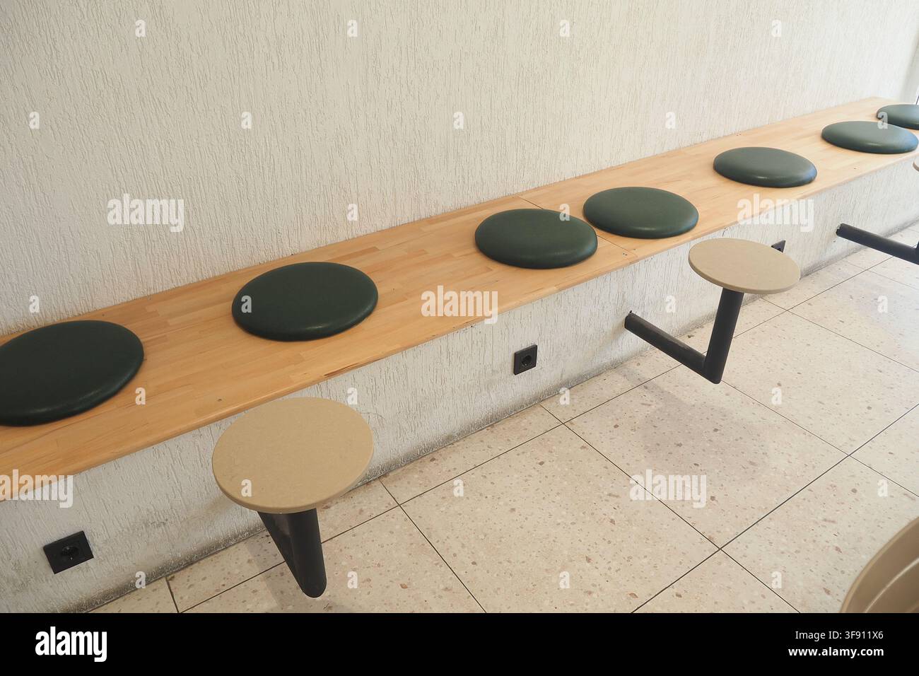 Empty seating area in a modern cafe Stock Photo