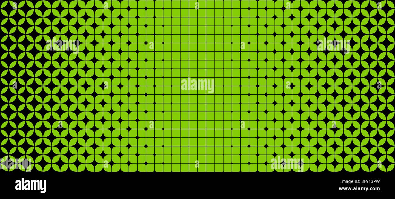 Green geometric star gradation background. Sparkle grid gradient pattern. Abstract repeating mosaic pattern wallpaper. Repeated retro lattice wireframe backdrop. Vector texture pattern Stock Vector
