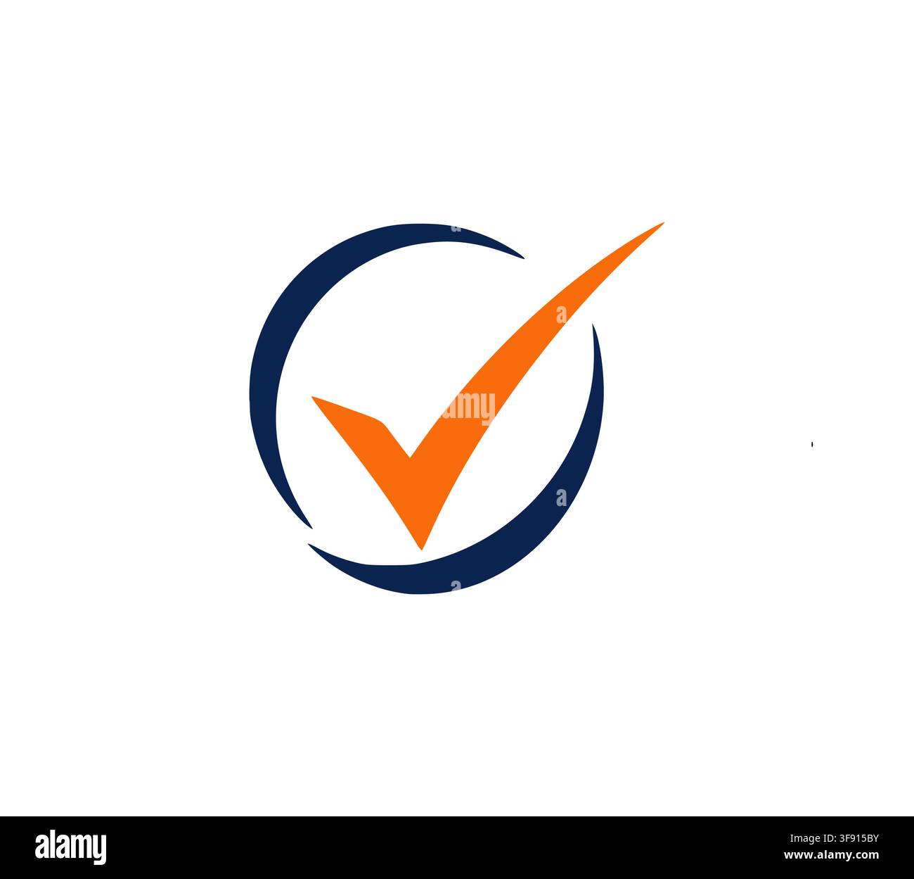 Modern Orange Check Mark Circle Swoosh Logo Concept Vector Design Stock Vector