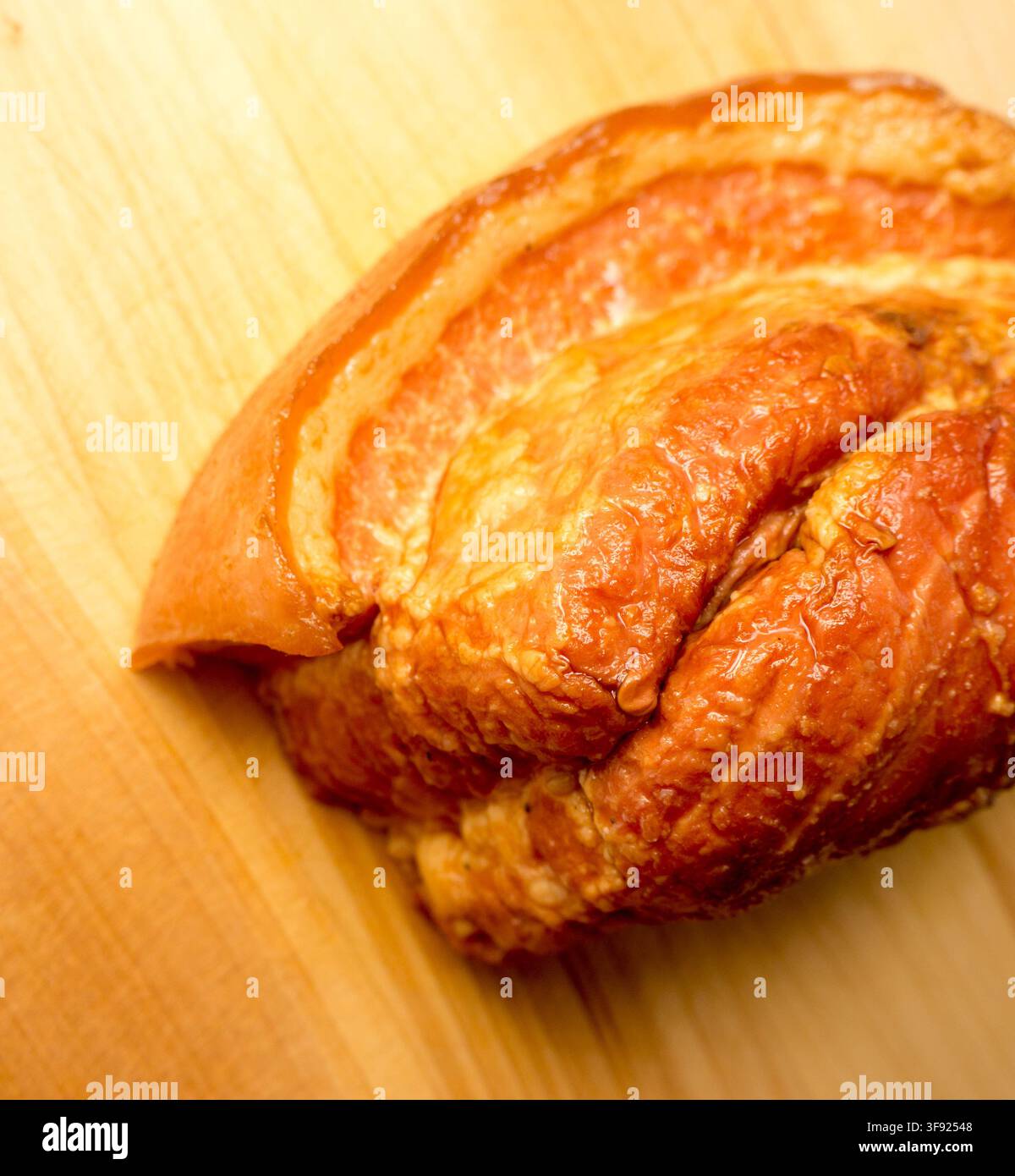 The smoked pork ham background and texture. Stock Photo