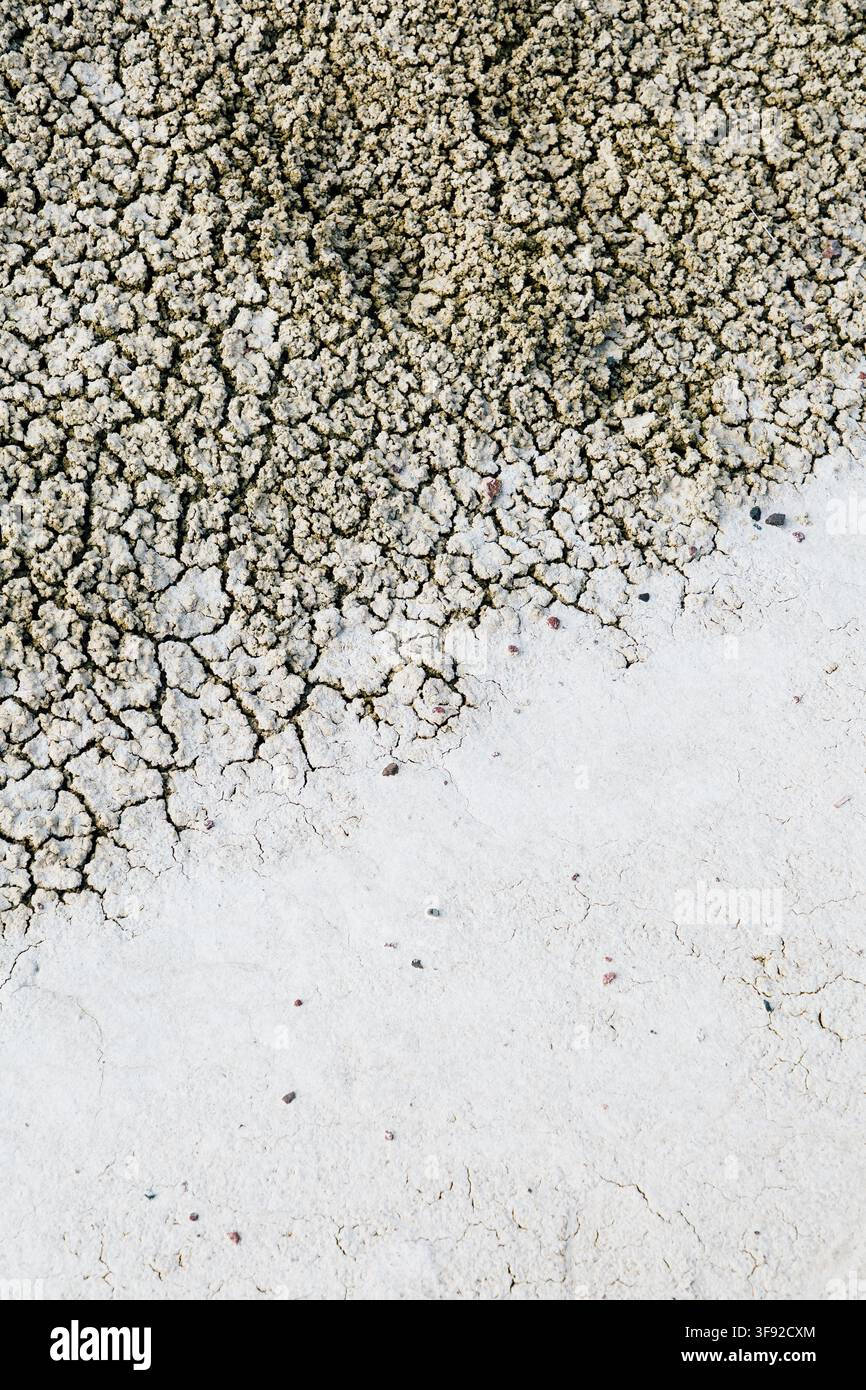 Dry cracked earth creating an abstract texture Stock Photo