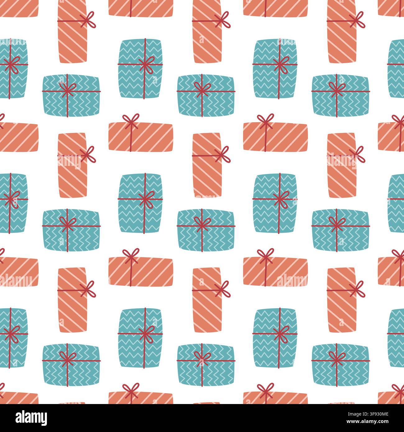 Gift box seamless pattern christmas holiday present background vector template wrapping paper design Stock Vector