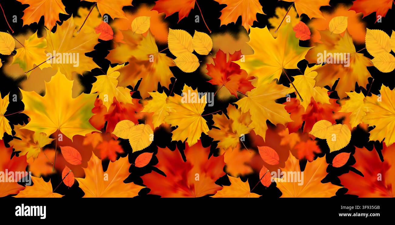Seamless Autumn Leaves Pattern Background Stock Vector