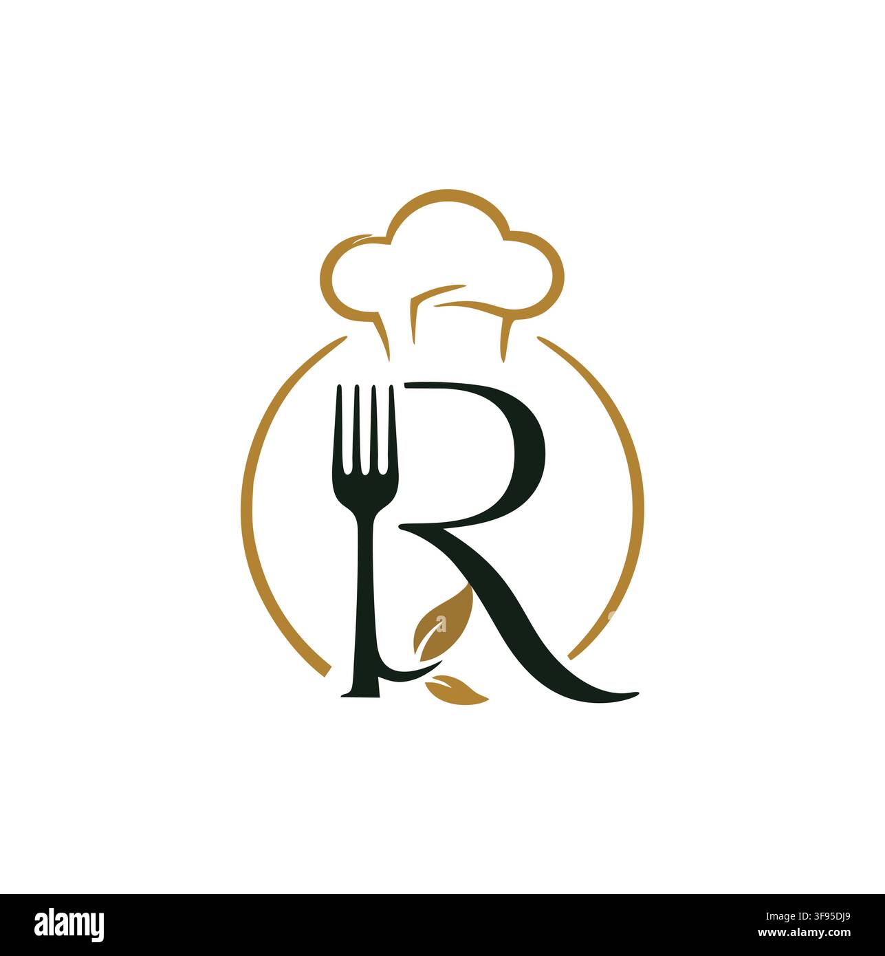 Professional Modern Chef Hat Letter R Restaurant Logo Vector Design Stock Vector