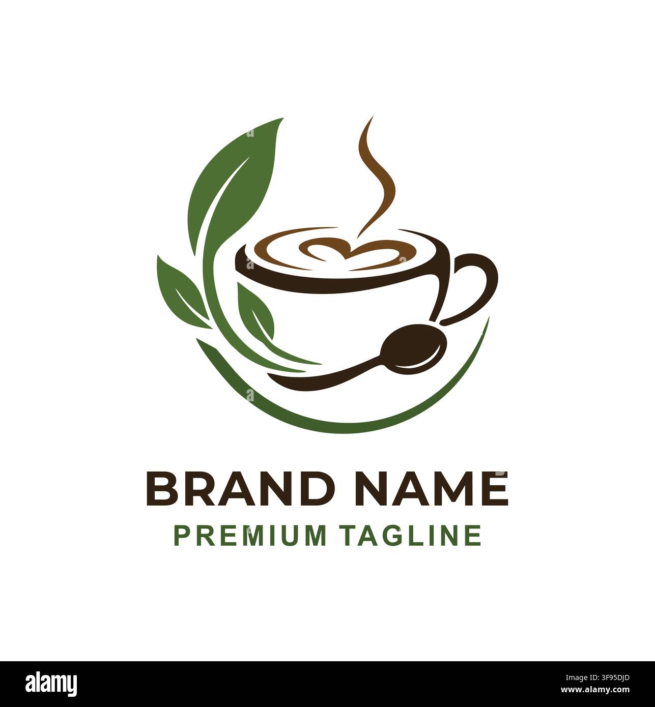 Professional Modern Coffee Cup Latte Art Vector Logo Template Design Stock Vector