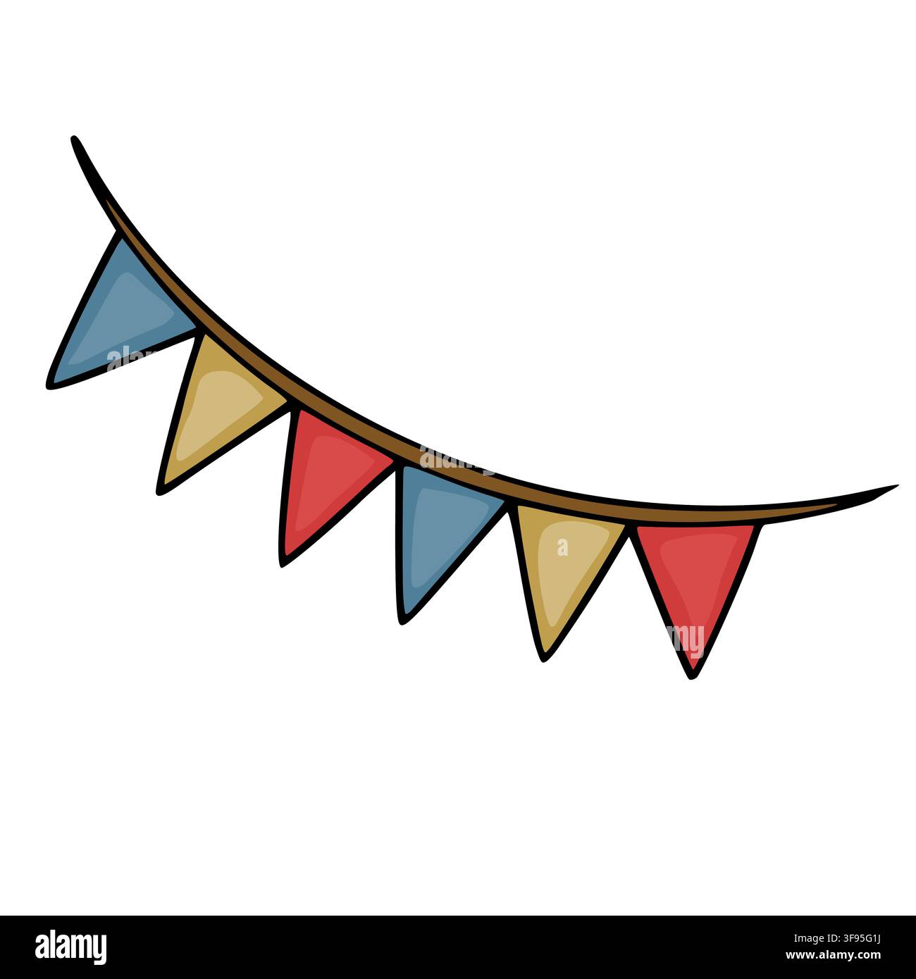 Circus bunting flags vector illustration with colorful triangular pennants on a rope Stock Vector