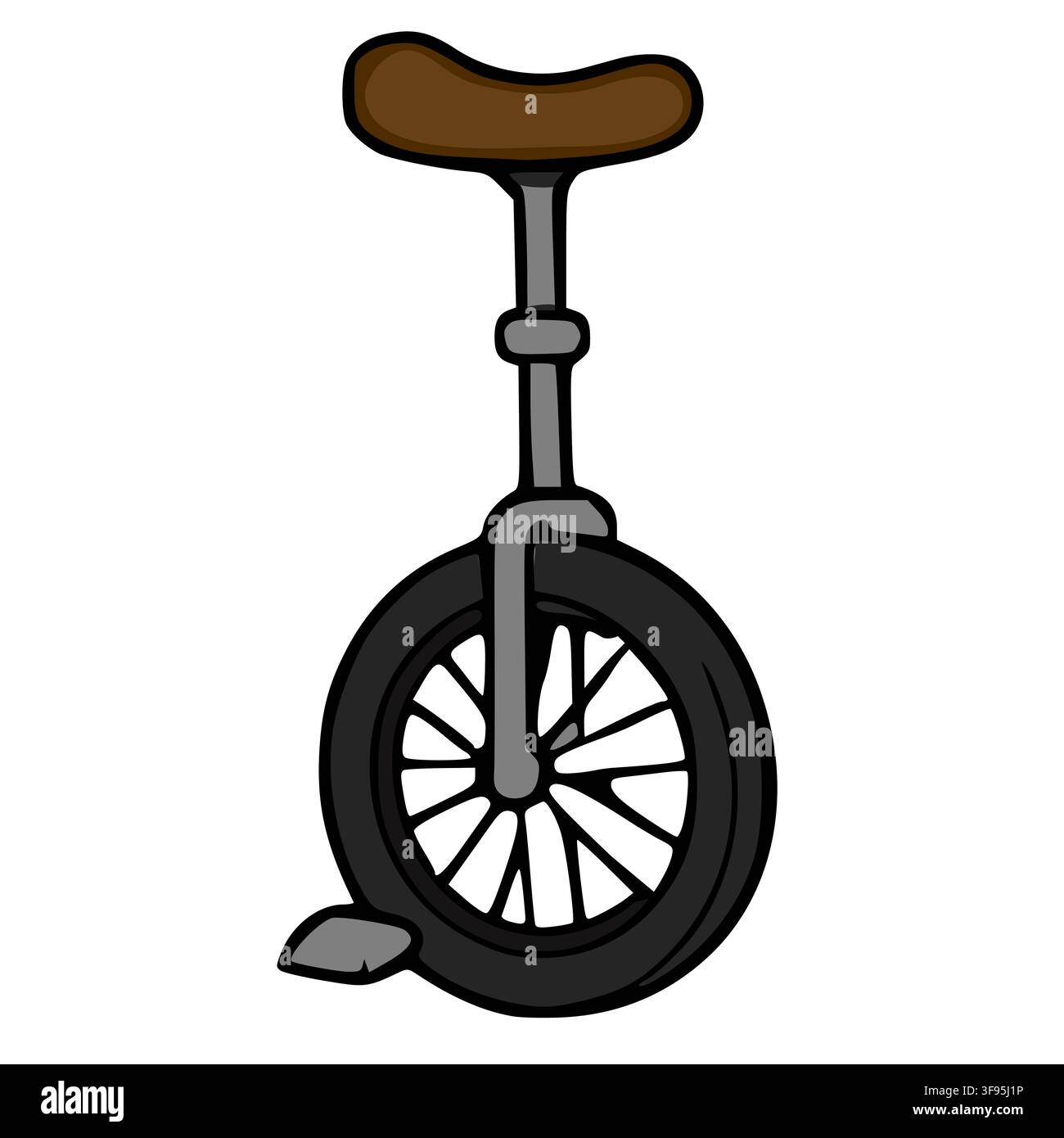 Isolated unicycle vector illustration for circus performance Stock Vector