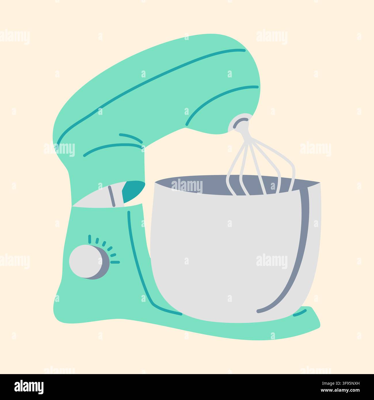 Cute Sewing Machine and Yarn Illustration Stock Vector