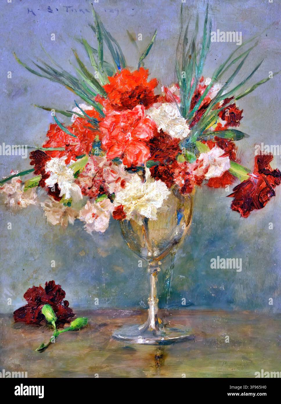 Henry Scott Tuke – Carnations: A Study, 1890 Stock Photo