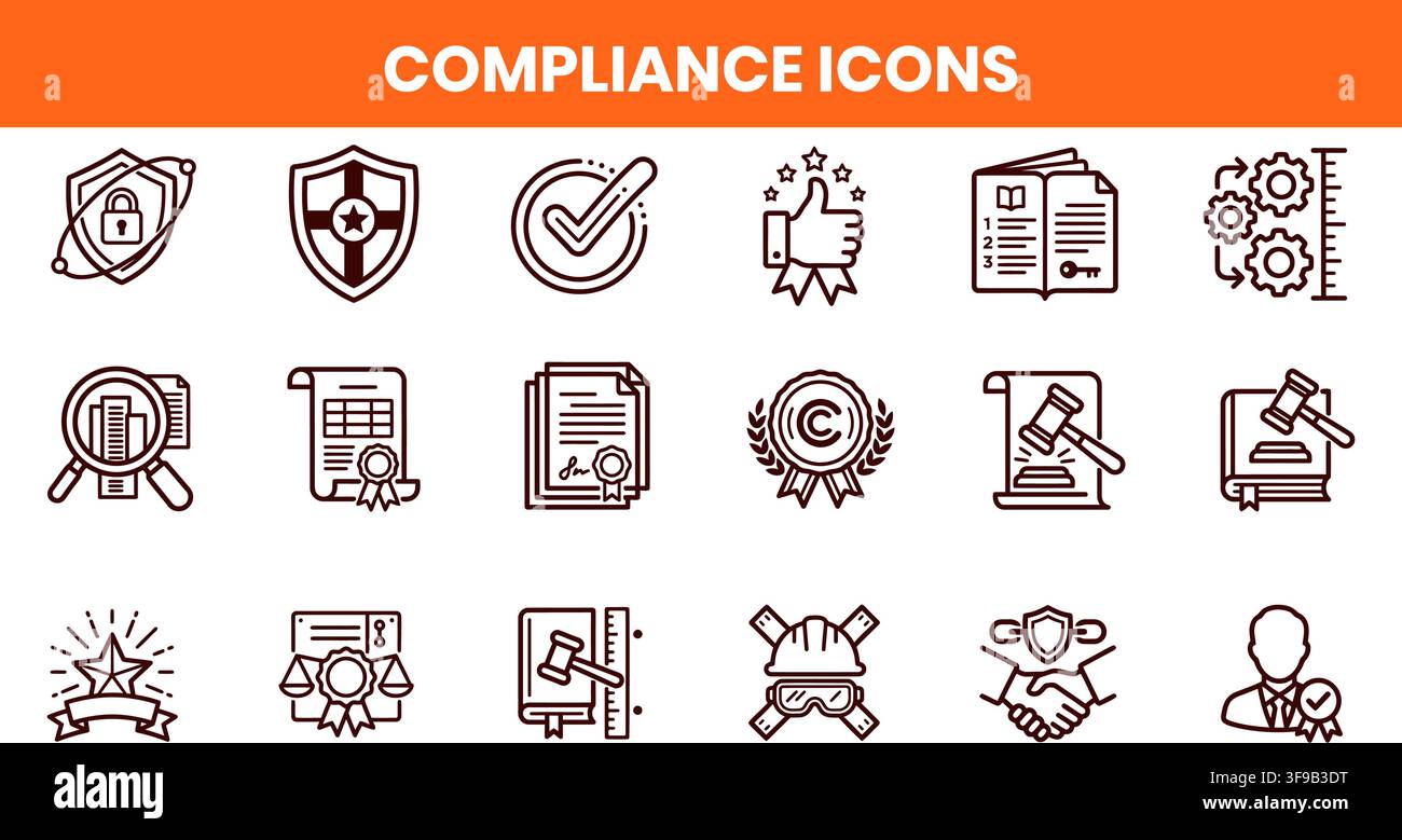 Minimalist Line Web Icon Set Vector Stock Vector