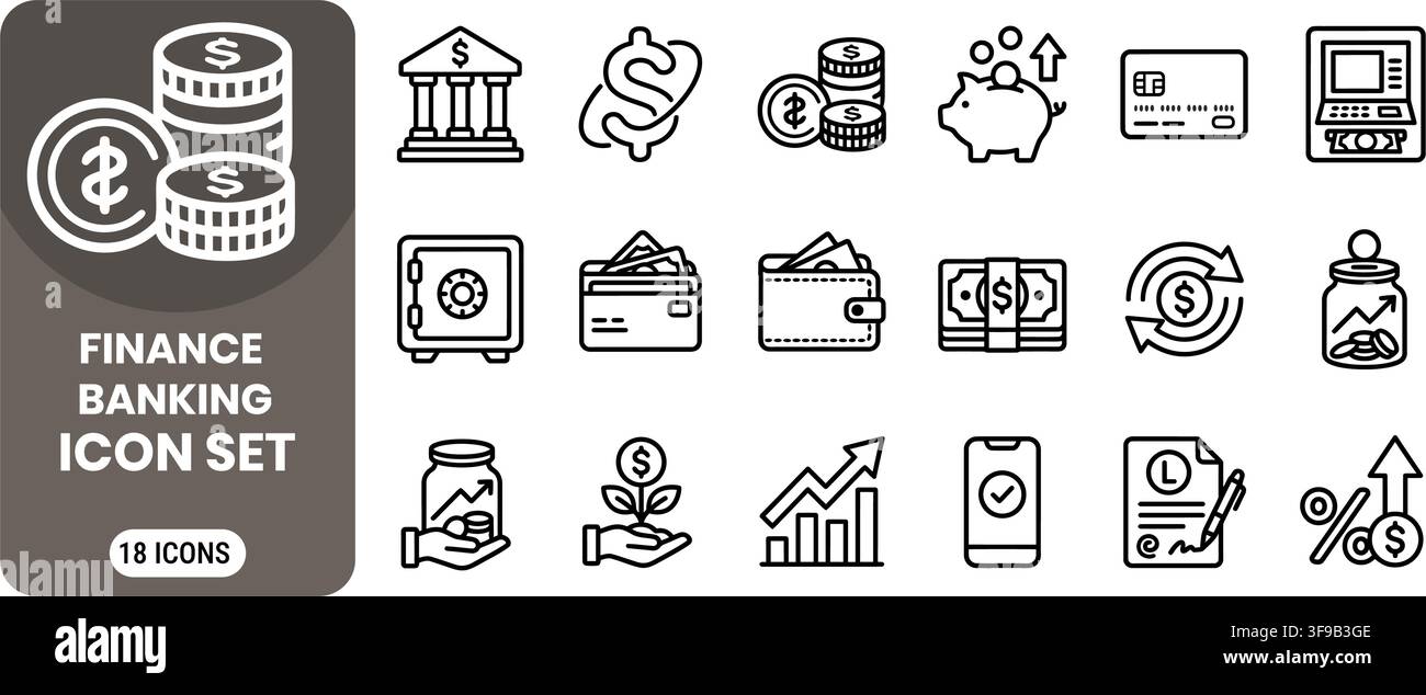 Minimalist Line Web Icon Set Vector Stock Vector