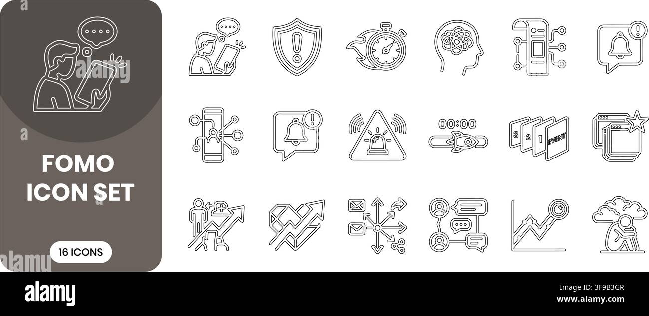 Minimalist Line Web Icon Set Vector Stock Vector