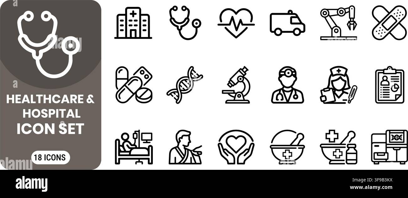 Minimalist Line Web Icon Set Vector Stock Vector