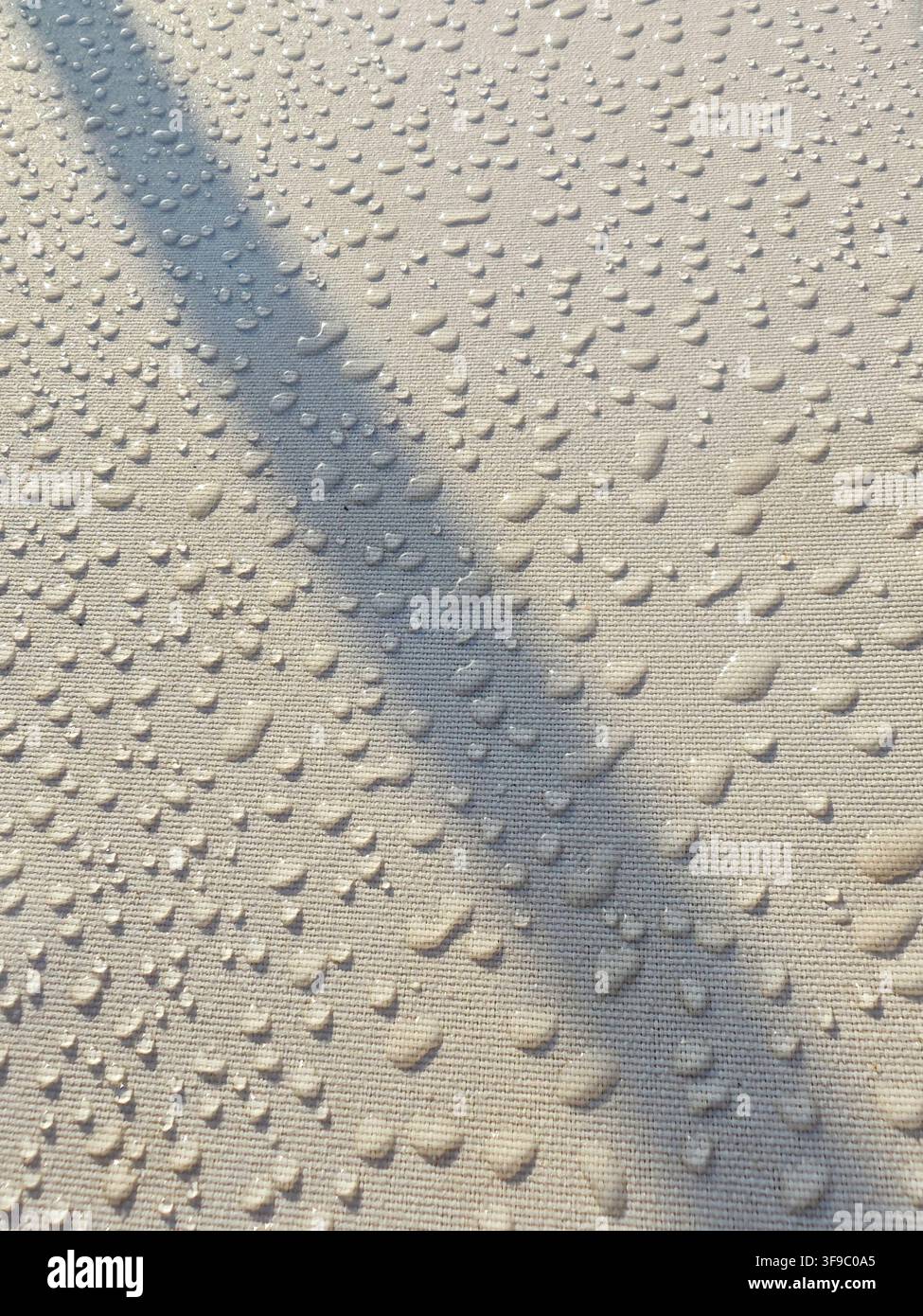 Water droplets on a waterproof fabric Stock Photo