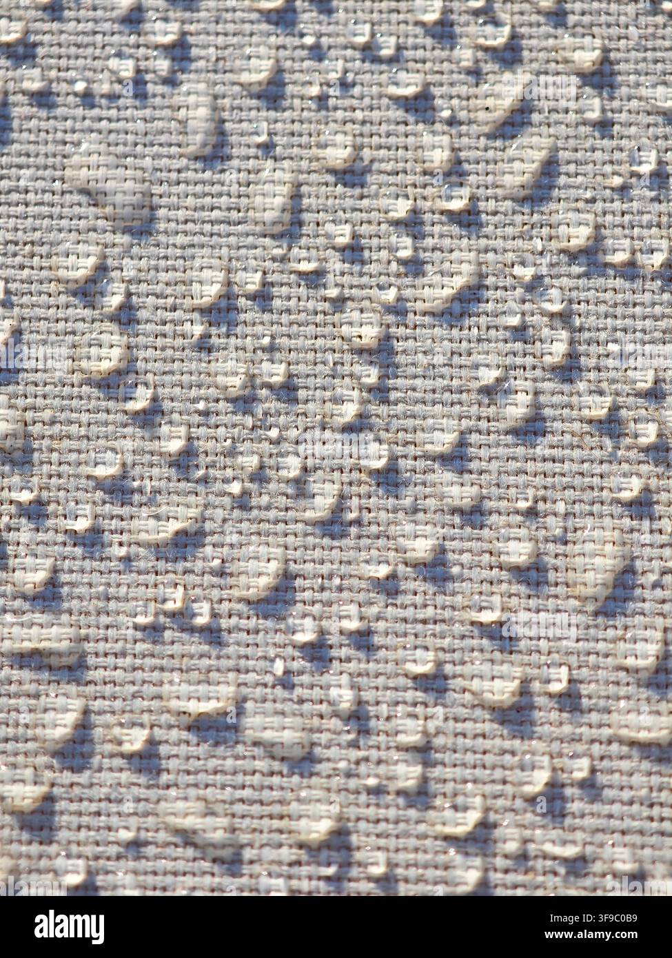 Water droplets on a waterproof fabric Stock Photo
