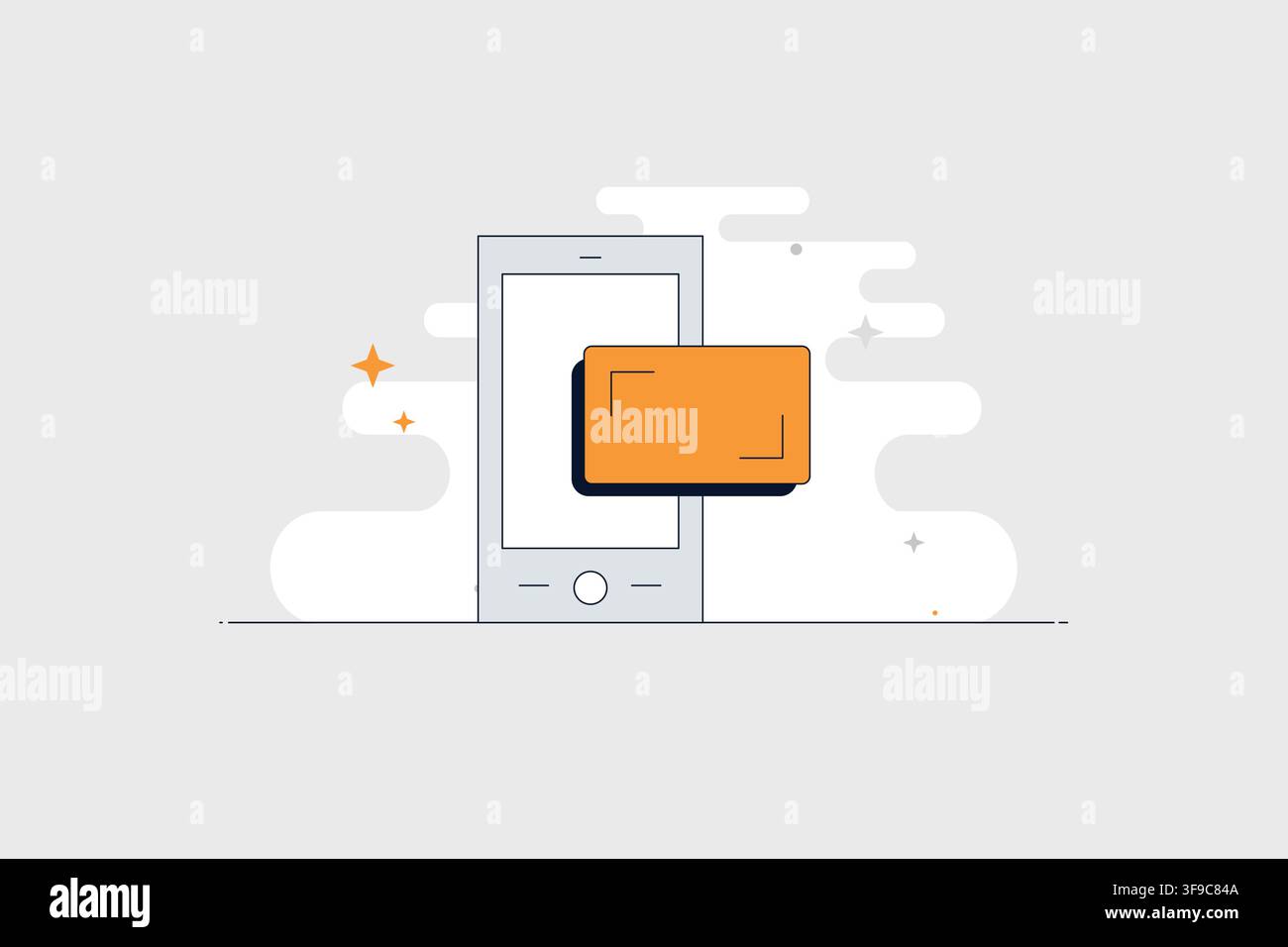 Mobile phone with overlapping windows icon for multitasking and app management Stock Vector