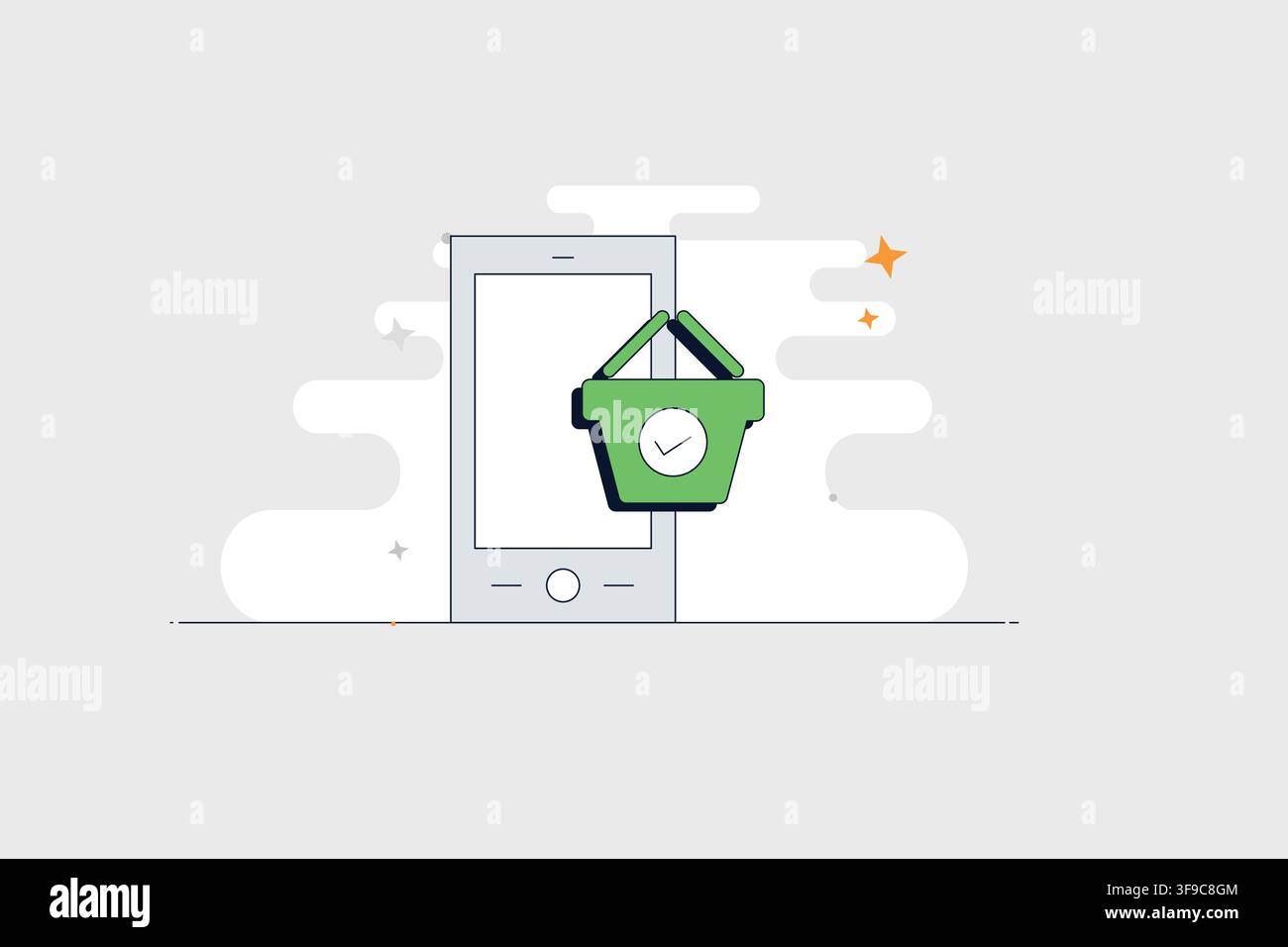 Mobile phone with vertical arrows icon for switching sorting and data transfer Stock Vector