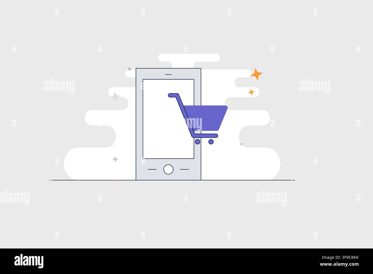 Mobile phone with external link icon for opening websites and shared content Stock Vector
