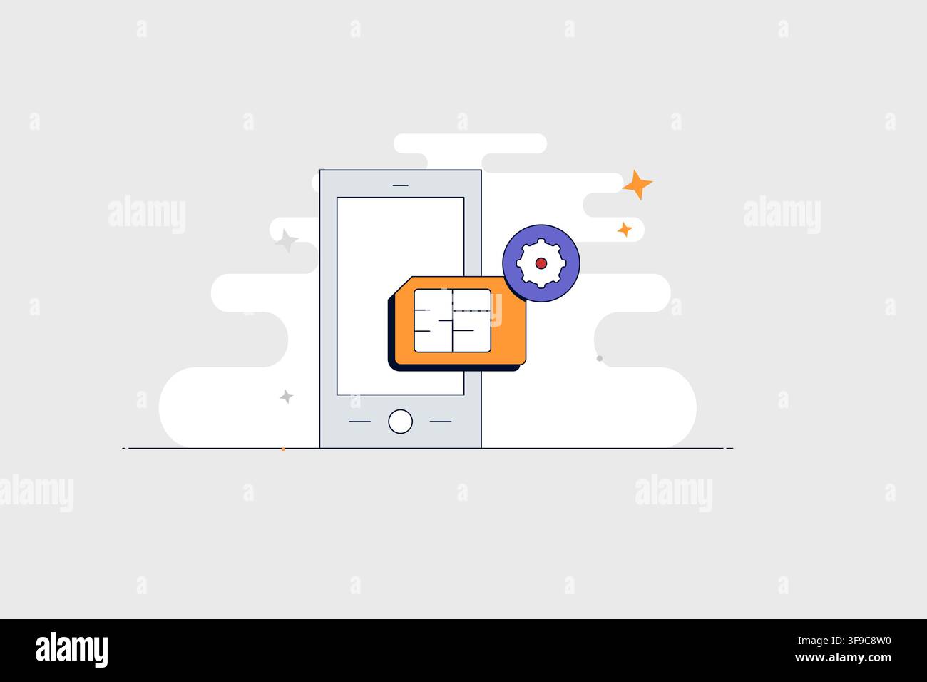 Mobile phone with checklist settings icon for task configuration and management Stock Vector