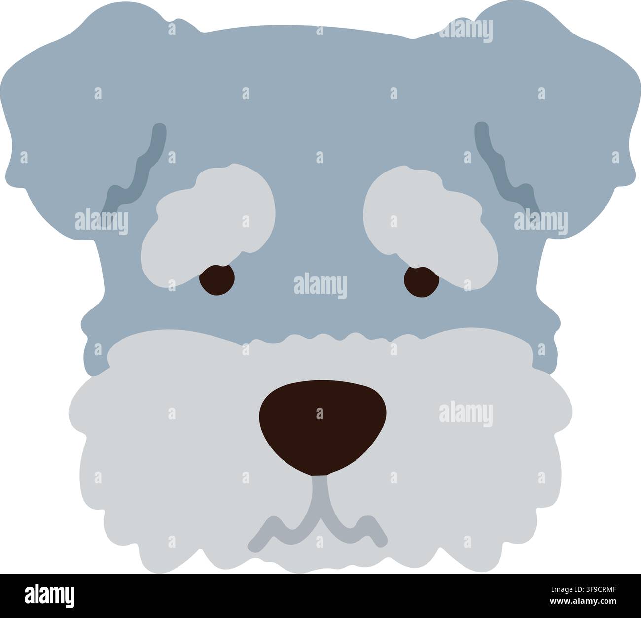 Miniature Schnauzer simple flat colored Stock Vector